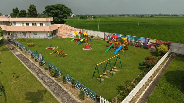 Aerial view of the children’s playground